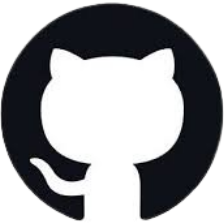 GitHub logo with a black circle and white silhouette of a cat.
