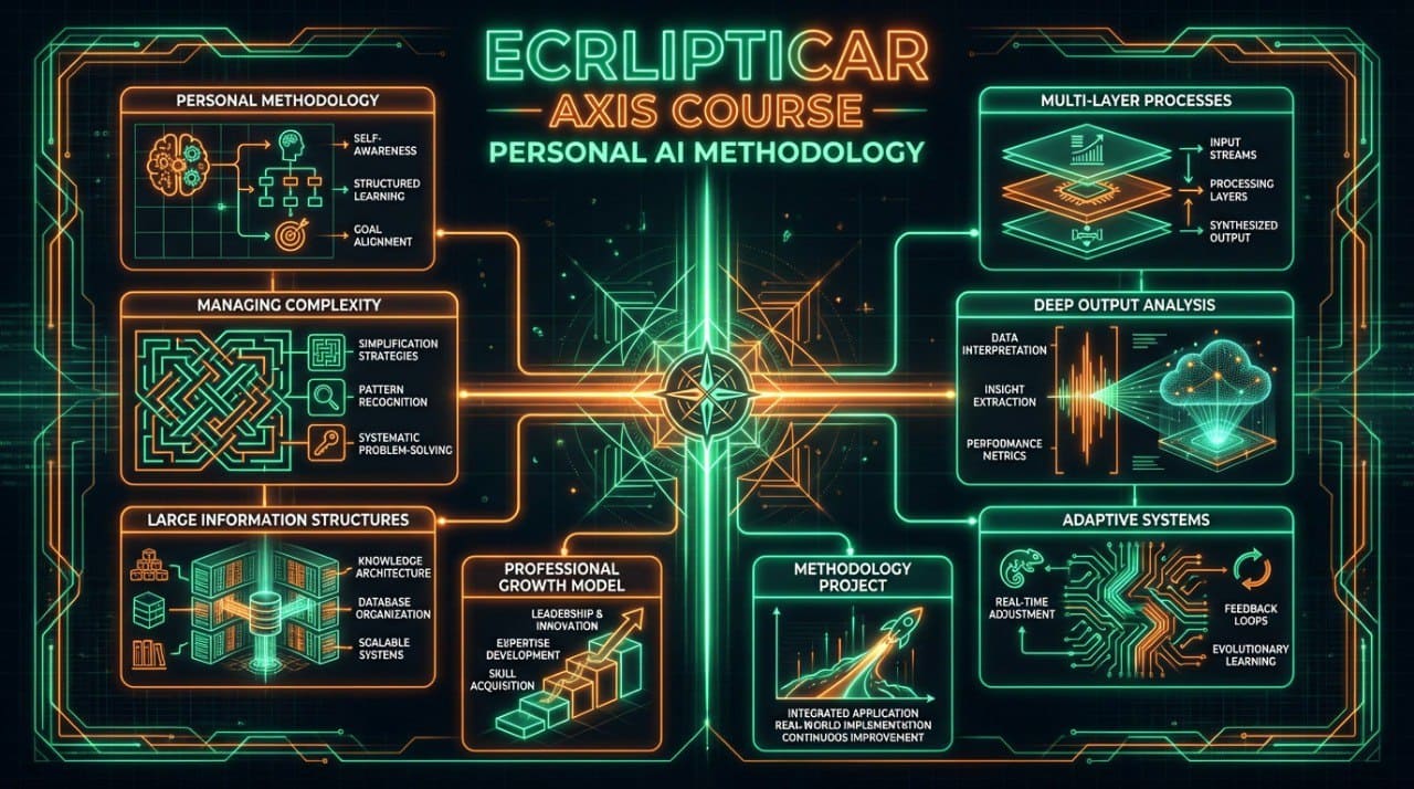 Neon green and orange diagram with text on a black background, likely related to artificial intelligence methodology.
