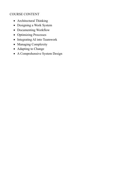 Preview of PDF AI course 'Beacon Framework' content topics on a white background