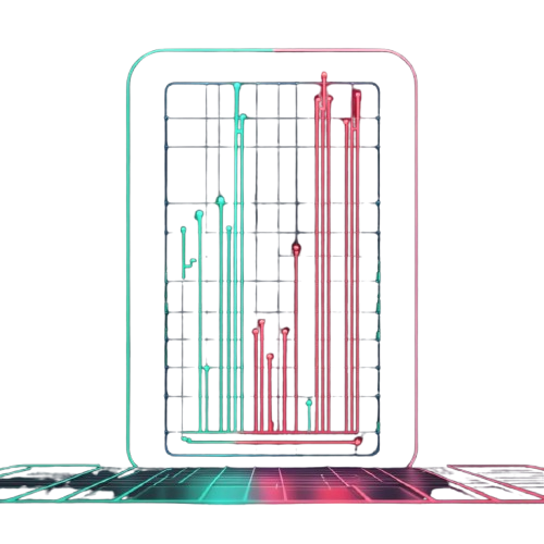 Colorful abstract design with vertical lines on a white background