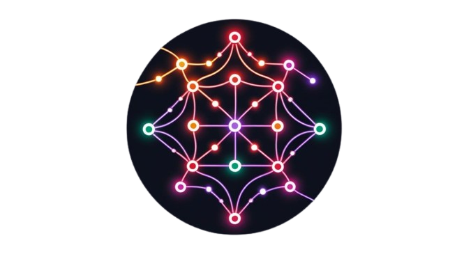 Geometric light pattern on a black background