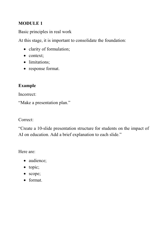 Preview of PDF AI course 'Nova Kit' content topics on a white background